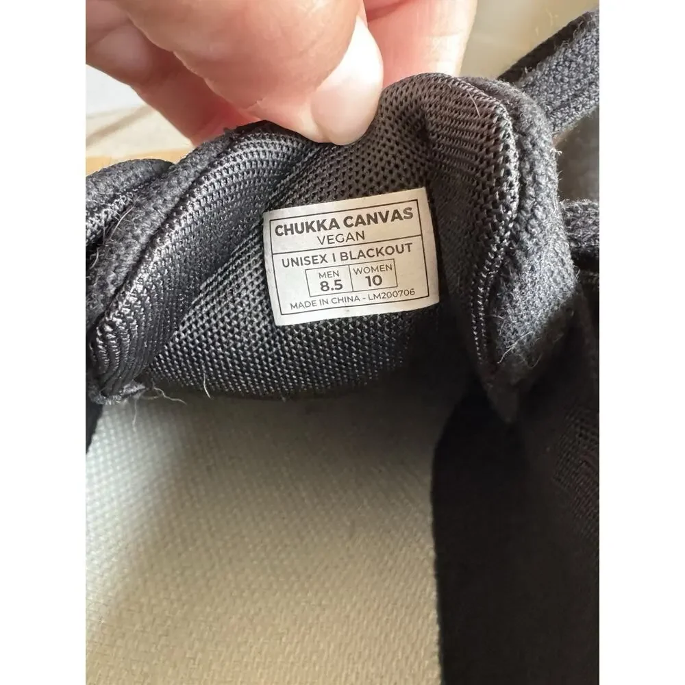 Lems Chukka Canvas Vegan Blackout Shoes W 10 M 8.5 Unisex Barefoot